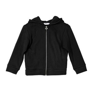 Black Hooded Zip-Up Sweatshirt Relaxed Fit